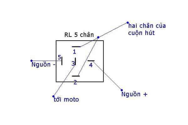 Sơ đồ đấu rơ le trung gian 5 chân