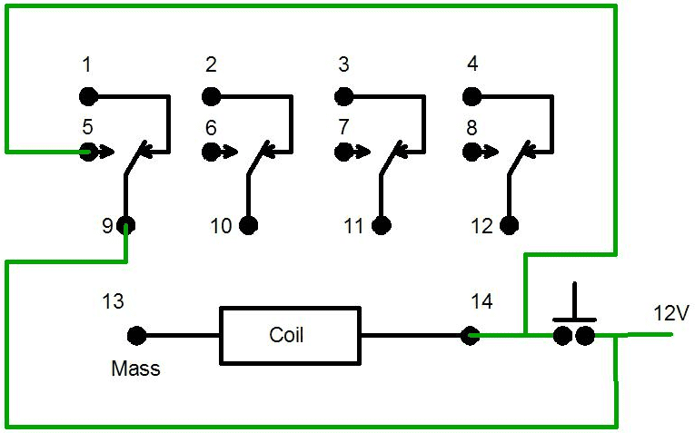 Sơ đồ đấu rơ le trung gian 14 chân